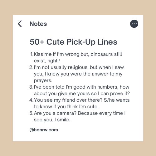 Cute Pick-Up Lines List 1